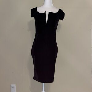 Akira soft velvet Elegant Black Off-Shoulder cocktail dress small
